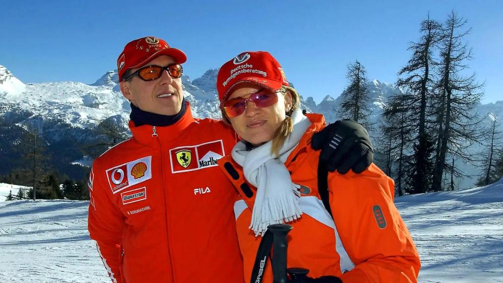 Michael Schumacher and his wife Corinna during his time as a Ferrari driver