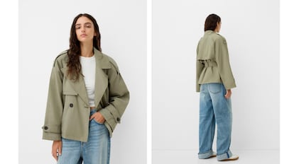 Bershka oversized short trench coat.