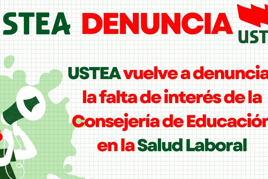 USTEA once again denounces the lack of interest of the Department of Education in Occupational Health