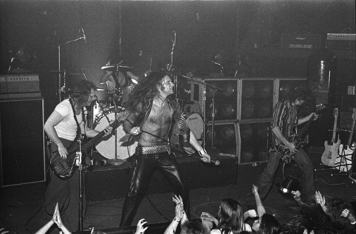 Photo from Van Halen's 1977 black and white live concert